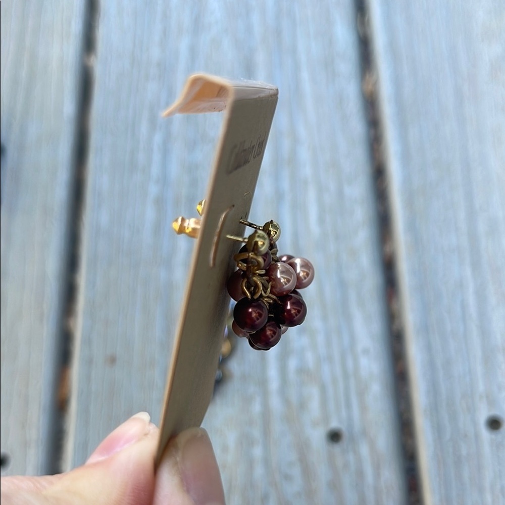Coldwater Creek Gold and Dark Rose Gold Dangle Earrings - Picture 3 of 3